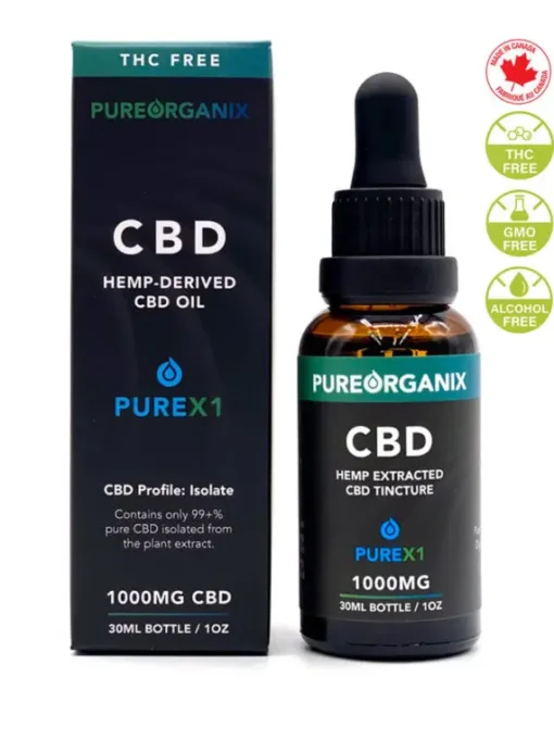 PureX1 1000mg Pure CBD Isolate Tincture